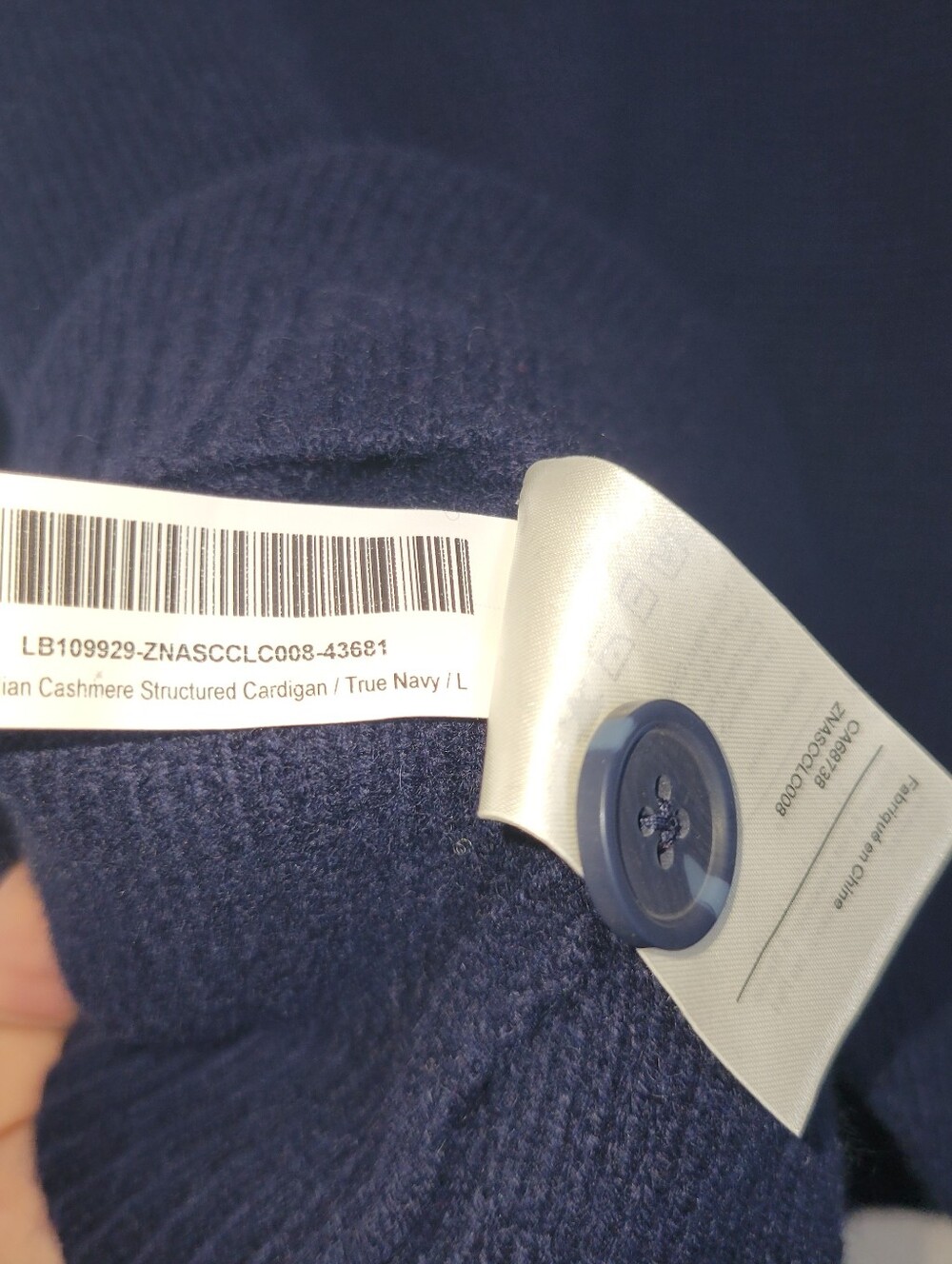 Quince Women's Navy Button-Front Crewneck Cardigan 100% Cashmere - Picture 6 of 10